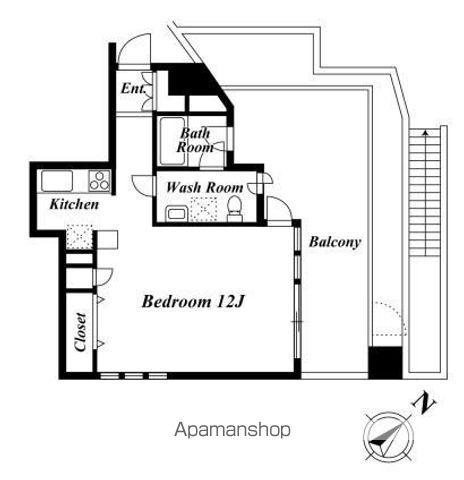 HF目黒レジデンス(ワンルーム/2階)の間取り写真
