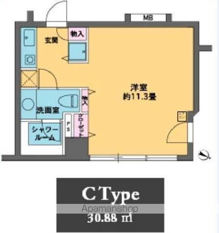 カスタリア水天宮2(ワンルーム/4階)の間取り写真