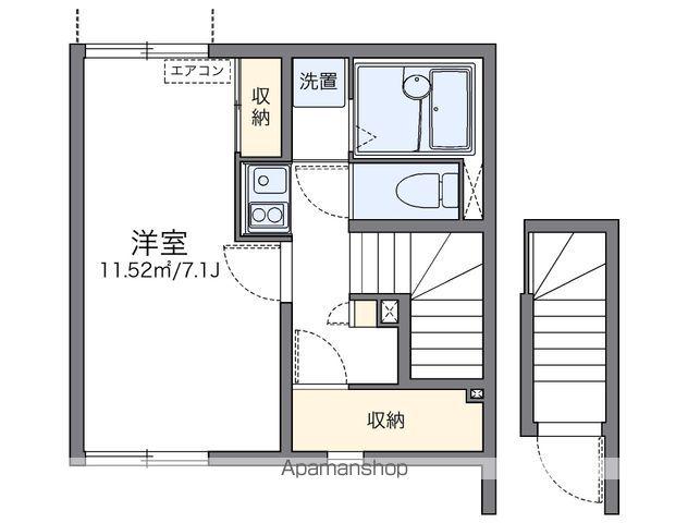 レオネクスト鴨田(1K/2階)の間取り写真