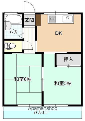 福良荘(2DK/1階)の間取り写真