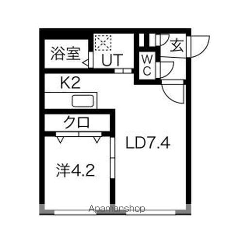 CILIEGIO南郷(1LDK/4階)の間取り写真
