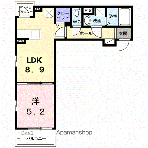 メゾン・ド・アベニール Ⅲ(1LDK/2階)の間取り写真