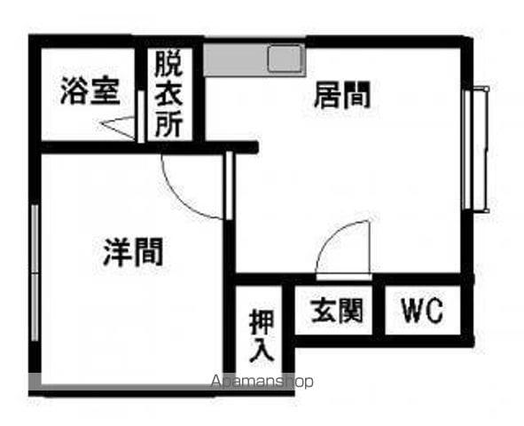 ラポール宮の沢(1DK/2階)の間取り写真