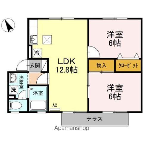 SONIAB棟(2LDK/1階)の間取り写真