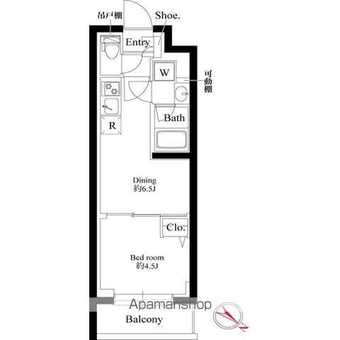 プラチナスクエア赤羽(1DK/3階)の間取り写真