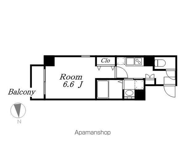 甲斐ヴィレッジ(1K/7階)の間取り写真