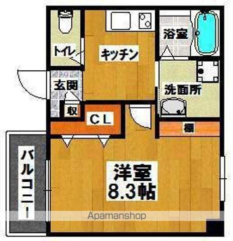 ADATTO(1K/1階)の間取り写真