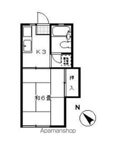 コーポホワイトコスモス(1K/1階)の間取り写真