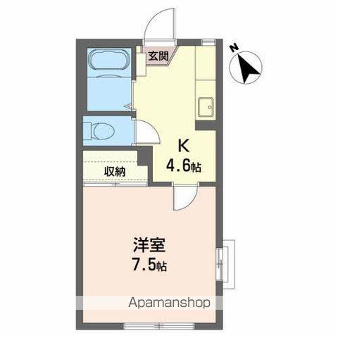 ユーロ・ハイツ名須川D(1K/1階)の間取り写真