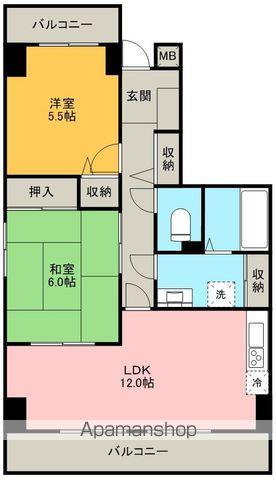カドーロ壱番館(2LDK/9階)の間取り写真