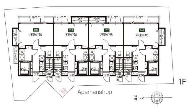 メルディア野田B(1K/1階)の間取り写真