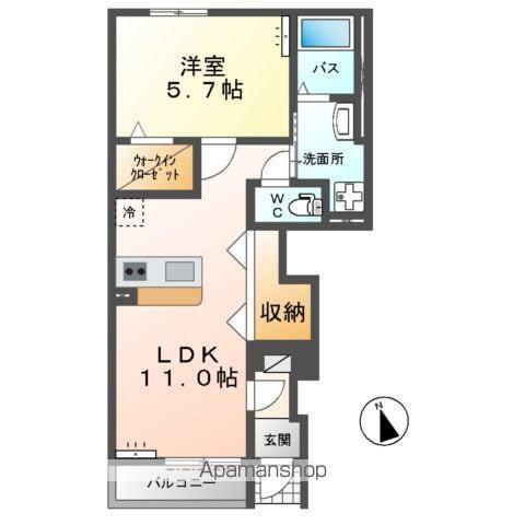 アリウス(1LDK/1階)の間取り写真
