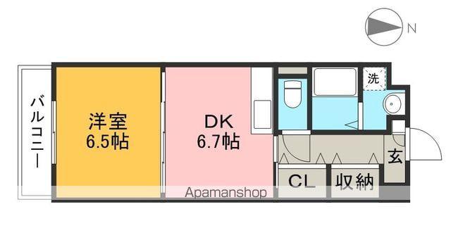 メゾンドフォンテヌ(1DK/4階)の間取り写真