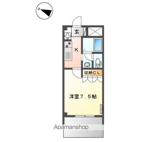 ラピュタ(1K/1階)の間取り写真