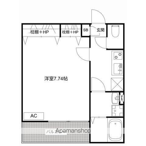 MQUARTO柏Ⅲ(1K/2階)の間取り写真
