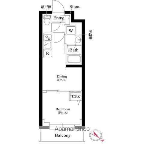 プラチナスクエア赤羽(1DK/1階)の間取り写真