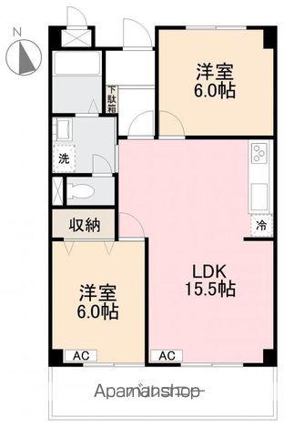 伏石マンション(2LDK/3階)の間取り写真
