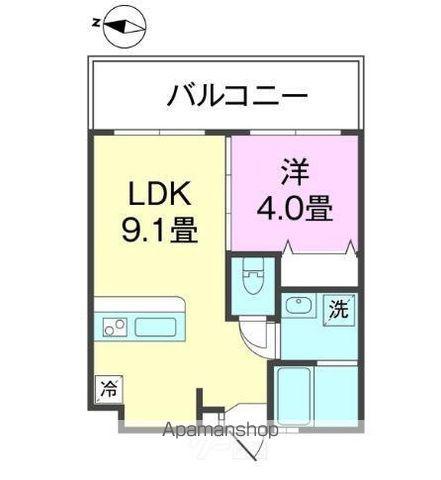 アーバンライフ・セントラル(1LDK/4階)の間取り写真
