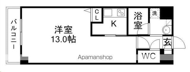 ツインプラザ幸(1K/5階)の間取り写真