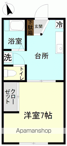 プレジール(1DK/1階)の間取り写真