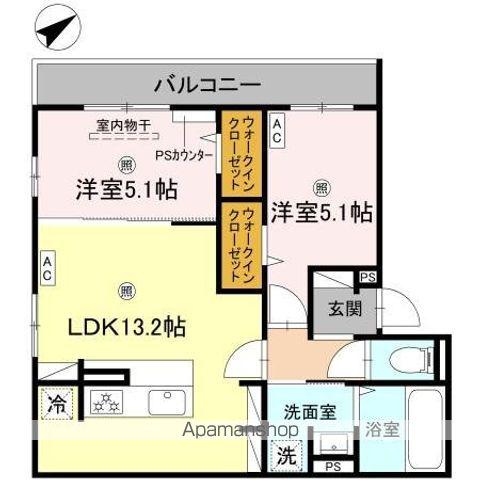ビクトワールII(2LDK/3階)の間取り写真