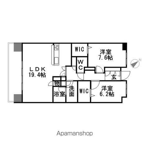 ロイヤルパークス千種(2LDK/9階)の間取り写真