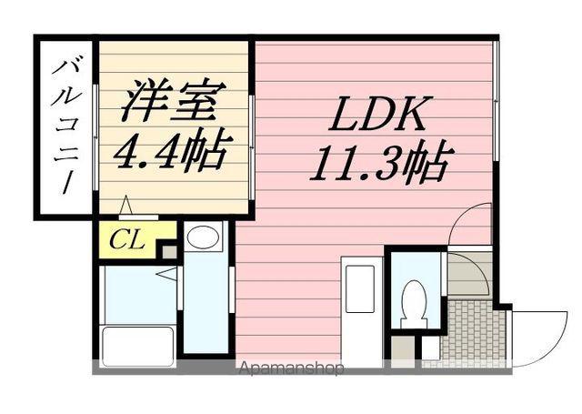 ライトベル北20条(1LDK/1階)の間取り写真