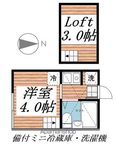 ピュアハウス藤棚三番館(ワンルーム/1階)の間取り写真