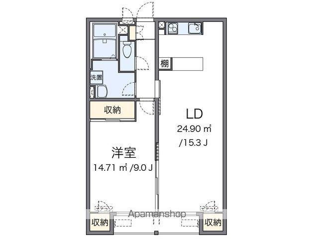クレイノ松山インターⅤ(1LDK/1階)の間取り写真
