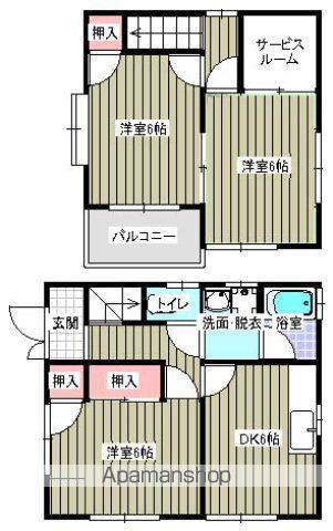 山陽本線 東福山駅 徒歩45分 2階建 築31年(3SDK)の間取り写真
