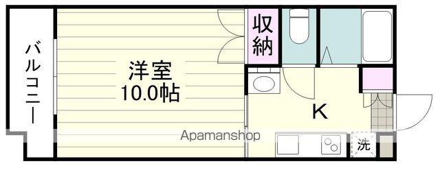 コーポリバーサイド(1K/4階)の間取り写真
