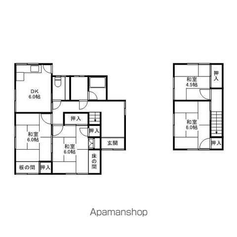 草津線 三雲駅 徒歩63分 2階建 築47年(4DK)の間取り写真
