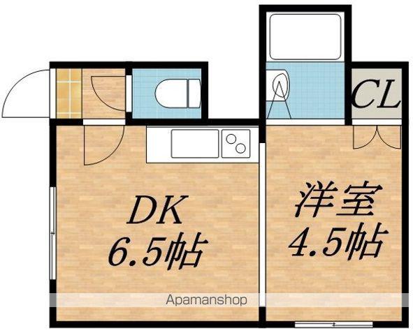 グランドール八軒B(1DK/2階)の間取り写真