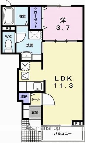 ドミールディオン Ⅱ(1LDK/1階)の間取り写真