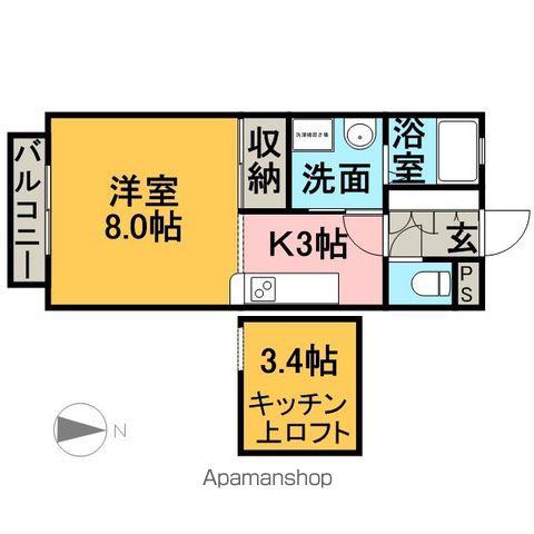 グリーングラス土岐(1K/2階)の間取り写真