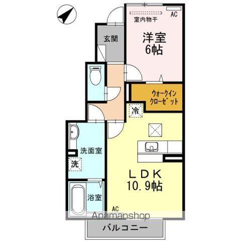 モラン司(1LDK/1階)の間取り写真