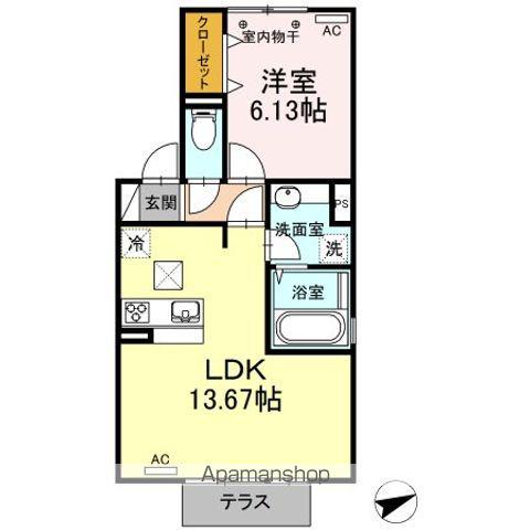 グランフルール(1LDK/1階)の間取り写真