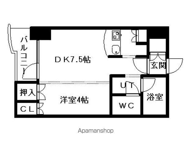サンシャインシティ弐番館(1DK/6階)の間取り写真