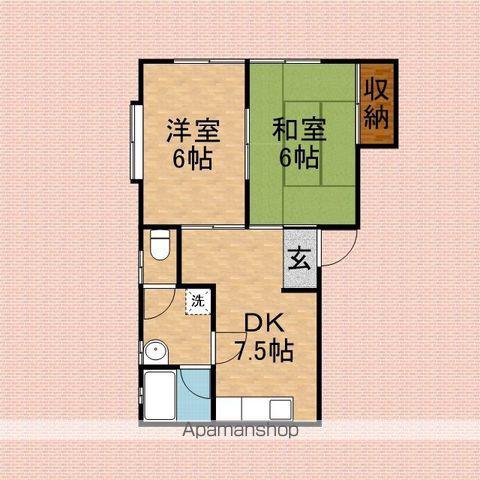 さくらハイツB号棟(2DK/1階)の間取り写真