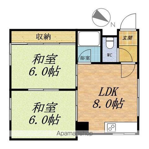 コーポ吉花(2DK/2階)の間取り写真