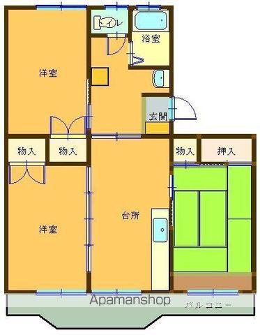 シャルムスズエ(3DK/4階)の間取り写真