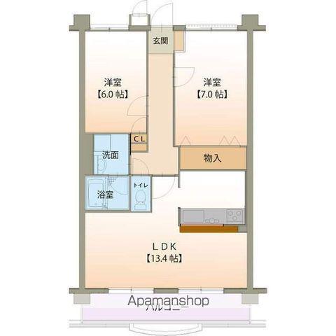 グランコリーヌ(2LDK/1階)の間取り写真