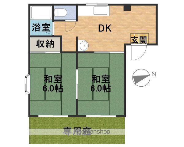 バロンハイツ(2DK/1階)の間取り写真