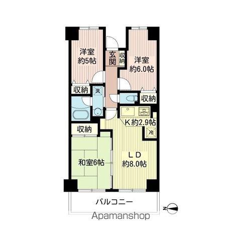 サンマンション戸田(3LDK/6階)の間取り写真