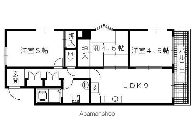 ノースクレスト(2LDK/3階)の間取り写真