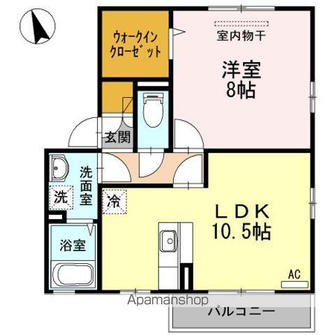 ヴィラシャルマンC・DC棟(1LDK/2階)の間取り写真