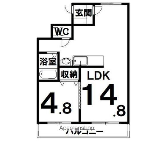 FOREST159(1DK/1階)の間取り写真