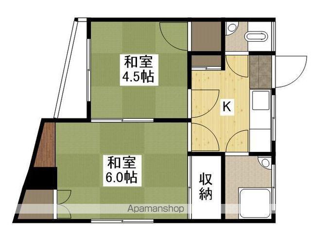 坂本ビル(2K/2階)の間取り写真