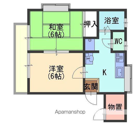 ドレスアーバン(2K/2階)の間取り写真