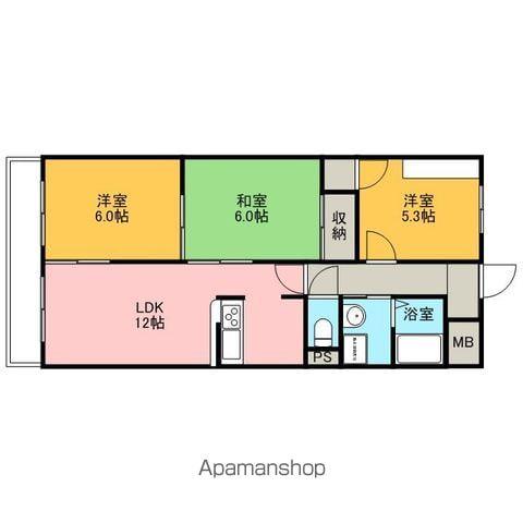 LONE STAR 茶屋ヶ坂(3LDK/1階)の間取り写真